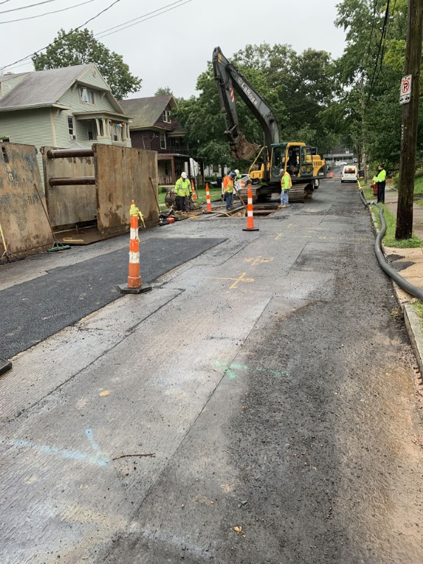 Repair and paving work continuing down the road, one segment at a time.