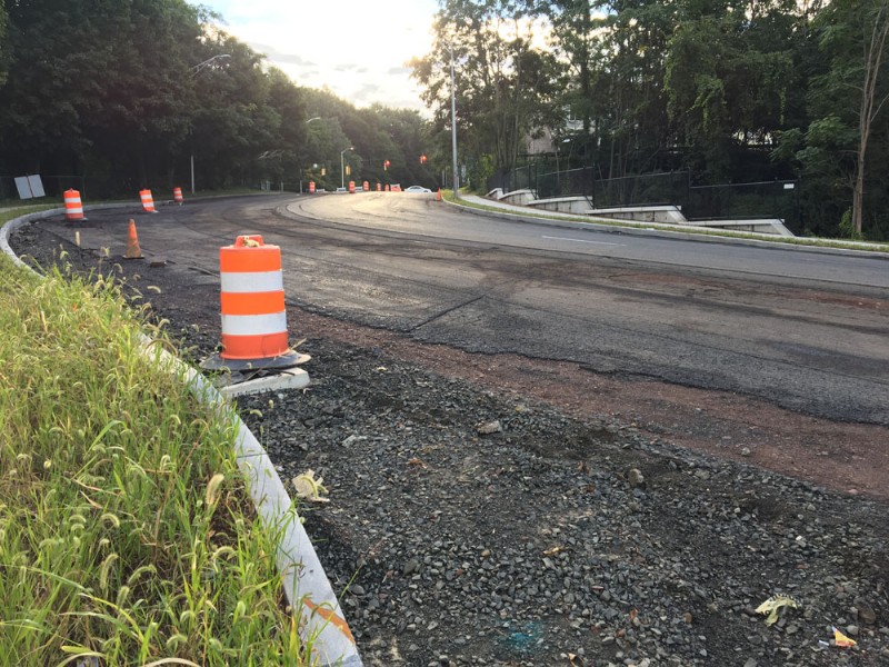 The milled road before being repaved.