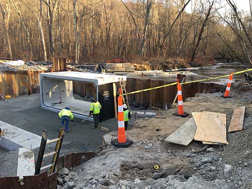 Construction workers on site